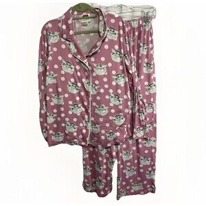 Star Wars Slumber Baby Yoda Women’s 2pc Pajamas SET Size Large by Munki Munki